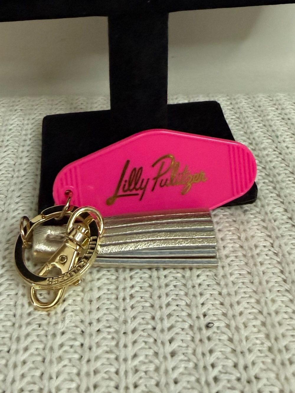 Lilly Pulitzer NEW  Hot Pink Key Fob Key chain  with Gold Hardware